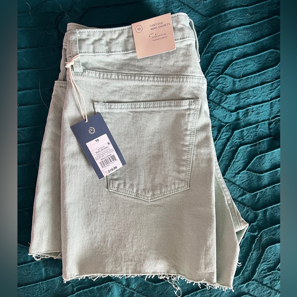 Mint Green Denim Shorts